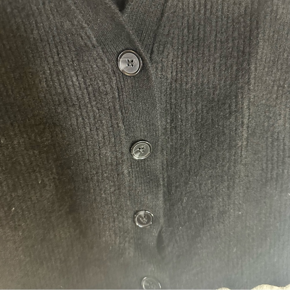 Quince 100% Cashmere Black Button Front Cardigan Sweater S - Picture 7 of 16